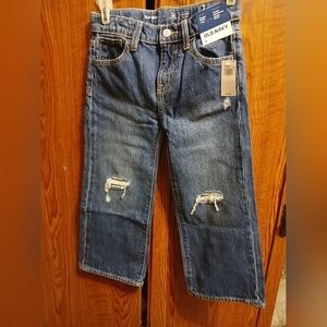 Old Navy Blue Relaxed Jeans with Distressed Details